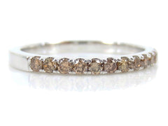 Fancy Champagne Diamond Half-Eternity Band - 18K White Gold