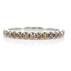 Fancy Champagne Diamond Half-Eternity Band - 18K White Gold