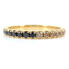 Two-sided reversible Champagne and Black Diamond Eternity Band - 18K Yellow Gold