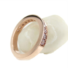 Natural Pink Diamond  Half-eternity Band - Milgrain Edges -  18K Rose Gold