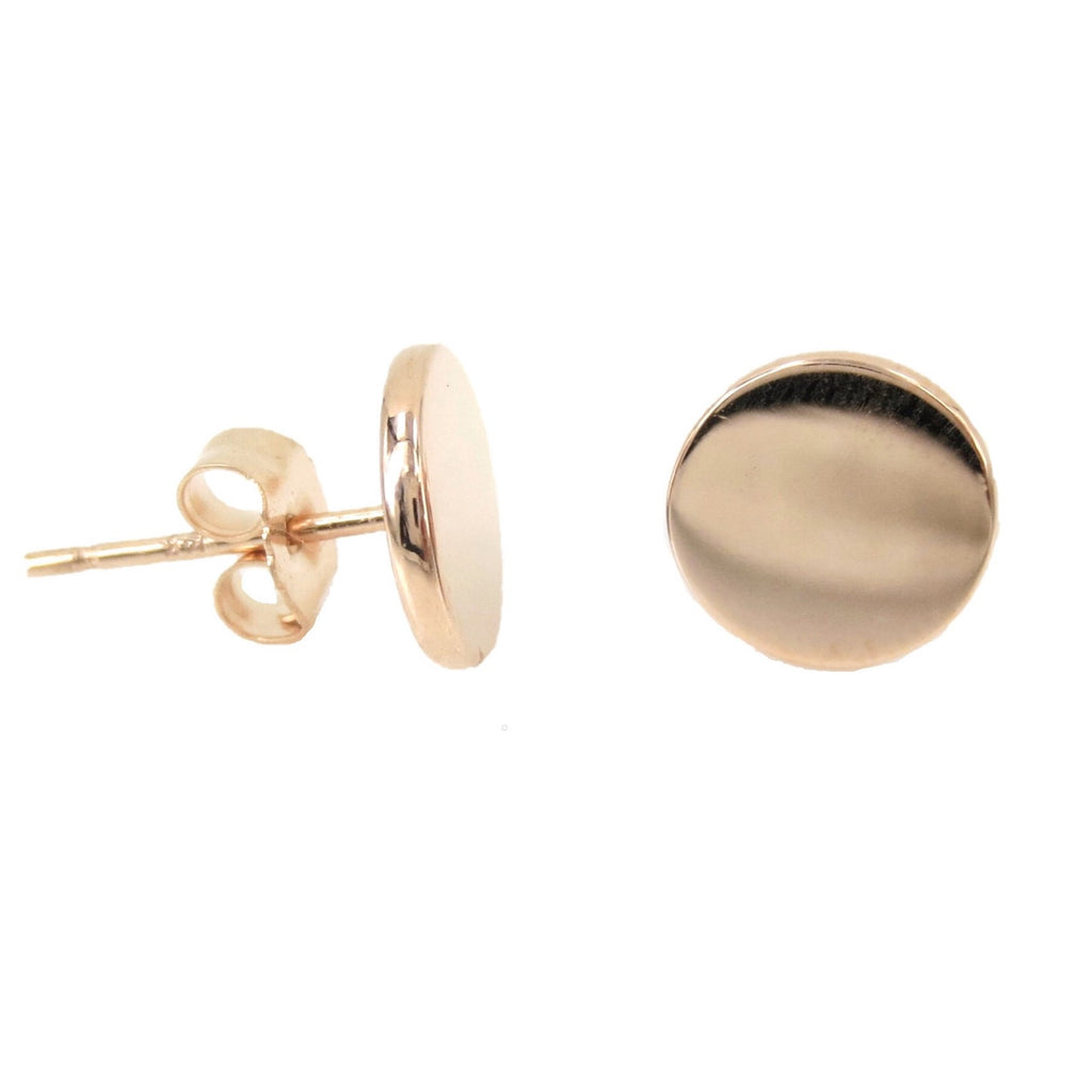 Rose gold disc stud earrings sales