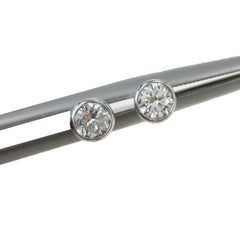 14K White Gold Round-Cut Solitaire Diamond Stud Earrings - 0.22 ctw
