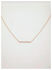18K Gold Diamond Pave Mini Bar Necklace - Pendant