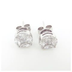 7.5mm Cluster Diamond Studs - 18K Whte Gold