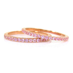 Light Pink Sapphires Eternity Metro Band - 18K Rose Gold - Wedding Bands