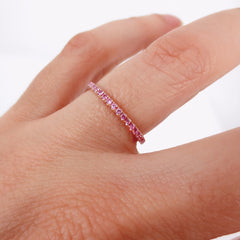 Light Pink Sapphires Eternity Metro Band - 18K Rose Gold - Wedding Bands