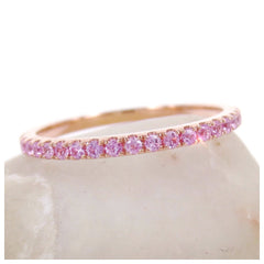 Light Pink Sapphires Eternity Metro Band - 18K Rose Gold - Wedding Bands