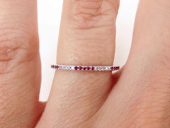 Diamond & Ruby Eternity Band - 18K White Gold