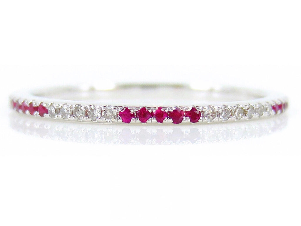 Diamond & Ruby Eternity Band - 18K White Gold
