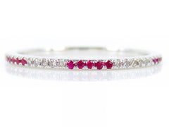 Diamond & Ruby Eternity Band - 18K White Gold