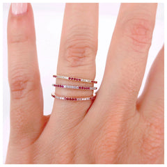 Diamond & Ruby Eternity Band - 18K White Gold