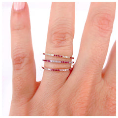 Micro Pave Ruby Eternity Band - 18K Rose Gold
