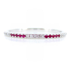 Diamond & Ruby Eternity Band - 18K White Gold