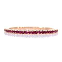 Micro Pavé Ruby Eternity Band - 18K Rose Gold