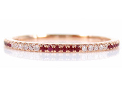 Micro Pave Ruby Eternity Band - 18K Rose Gold
