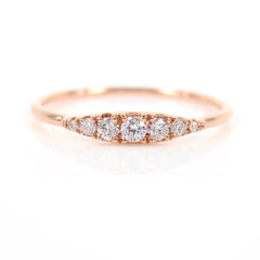 Seven Stones Graduated Round Diamond Ring - 18K Rose Gold