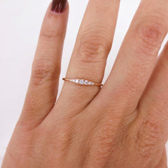 Seven Stones Graduated Round Diamond Ring - 18K Rose Gold