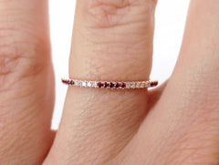 Micro Pave Ruby Eternity Band - 18K Rose Gold