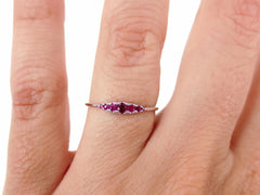 Seven Stones Graduated Ruby Ring in 18K White Gold
