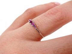 Seven Stones Graduated Ruby Ring in 18K White Gold