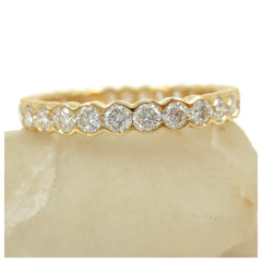 Part Bezel-set Diamond Eternity Band - 18K Yellow Gold