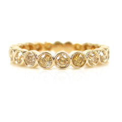 Bezel-set Round Yellow Diamond Eternity Band - 18K Yellow Gold