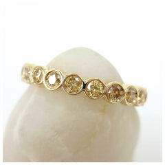 Bezel-set Round Yellow Diamond Eternity Band - 18K Yellow Gold