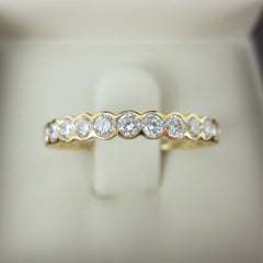 Part Bezel-set Diamond Eternity Band - 18K Yellow Gold