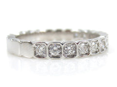 2.8mm Half-set Square Bezel Box Band round Diamonds - Wedding Band