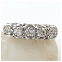 Late Victorian Five Stone Diamond Ring - 0.50cts T.W
