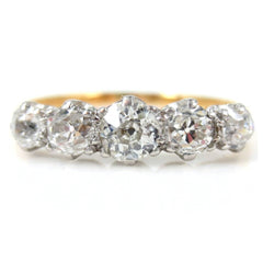 Victorian Five Stone Old Mine Cut Diamond Ring - 0.75cts T.W