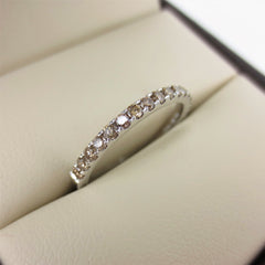 Fancy Champagne Diamond Half-Eternity Band - 18K White Gold