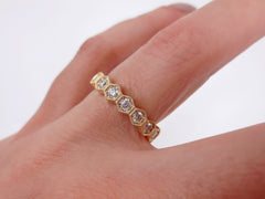 4mm Hexagon Diamond Eternity Milgrain Band - 18K Yellow Gold