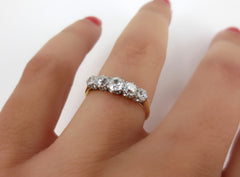 Victorian Five Stone Old Mine Cut Diamond Ring - 0.75cts T.W