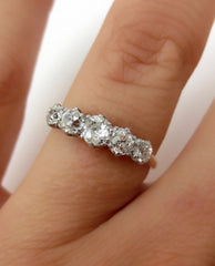 Victorian Five Stone Old Mine Cut Diamond Ring - 0.75cts T.W