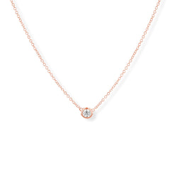 0.15cts Round Diamond Solitaire Bezel Set Pendant Necklace