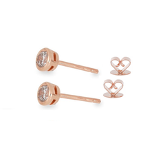 14K Yellow Gold Round-Cut Solitaire Diamond Stud Earrings - 0.22 ctw