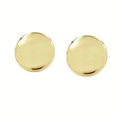 14K Yellow Gold Disc Stud Earrings