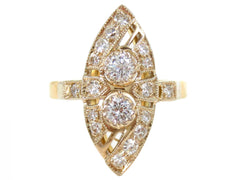 Vintage Diamonds 18K Marquise Shaped Ladies Cocktail Ring