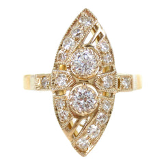 Vintage Diamonds 18K Marquise Shaped Ladies Cocktail Ring
