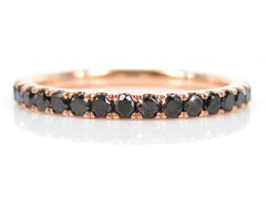 Black Diamond Eternity Band set - 18K Rose Gold