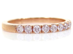 Natural Pink Diamond  Half-eternity Band - 18K Rose Gold