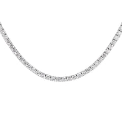 19.72 carats Natural Diamond Tennis Necklace - 18K White Gold