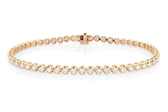 2.43cts Natural Diamond Tennis Bracelet - 18K Rose Gold