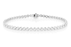 2.43cts Natural Diamond Tennis Bracelet - 18K White Gold