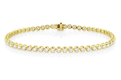 2.43cts Natural Diamond Tennis Bracelet - 18K Yellow Gold