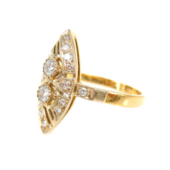 Vintage Diamonds 18K Marquise Shaped Ladies Cocktail Ring