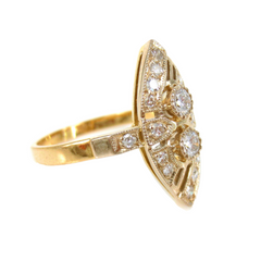 Vintage Diamonds 18K Marquise Shaped Ladies Cocktail Ring