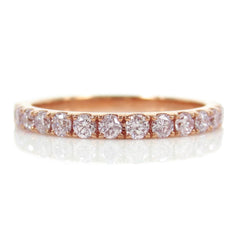 Natural Pink Diamond  Half-eternity Band - 18K Rose Gold