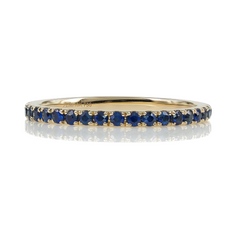 18K Rose Gold Blue Sapphire Eternity Band - 1.5mm